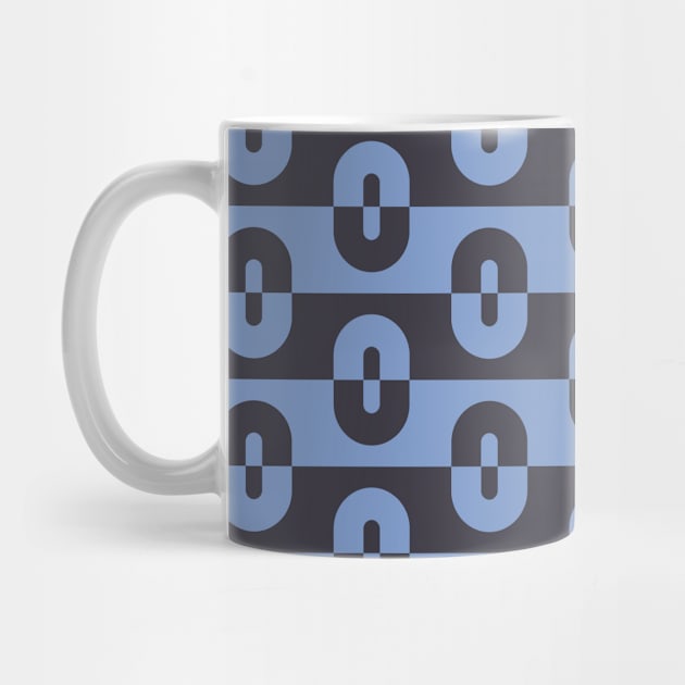 Geometric Pattern - Black Blue by Colorable